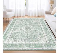 AIMECO Area Rugs for Living Room, 120 x 160 cm Moroccan Boho Vintage Rugs Home Decor Farmhouse Rugs for Bedroom Kitchen Laundry Bedside, Green