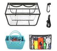Aimeiar Beach Bag Organizer, Clear Style with Black Accents, Handbag-organizers for Bogg Bag X Large, Bag In Bag, 3 Compartments, Waterproof, Portable, 17x9.8x8.2 inches, 0.7 lbs