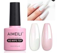 AIMEILI 2 in 1 Shiny Pearl Top Coat Semi-Permanent Gel Nail Polish Pearlescent Glitter Finish No Wipe Top Coat Long Lasting 8ml - 06
