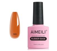 AIMEILI 5 in 1 Elastic Rubber Base Coat Gel Nail Polish UV LED Soak Off - Sheer Color Glue Gel for Nails - (585) 10ml