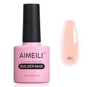 AIMEILI 5 in 1 Nude Builder Base Gel, Clear Sheer Color UV LED Gel Nail Polish for Strengthening & Repairing Nails, Long Lasting & Easy to Apply - (151) 10ml, 41.0 grams