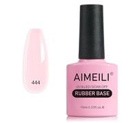 AIMEILI 5 in 1 Rubber Base Gel For Nails, Sheer Color Gel Nail Polish UV LED Soak Off, Elastic Rubber Base Coat Nail Strengthener, Long Lasting - (444) 10ml