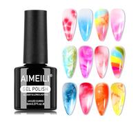 AIMEILI Blooming Gel Nail Polish, Shine Finish and Long Lasting Spreading Effect Sheer Painting Gel Nail Art Supplies for Nail Art Design