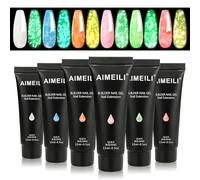 AIMEILI Builder Nail Gel Kit, 6 Colours 15ml UV LED Nail Enhancement Gel Gifts Set
