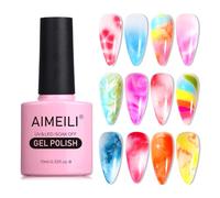 AIMEILI Clear Blooming Gel Nail Polish, UV LED Blossom Gel Polish, Nail Blooming Gel for Nail Decoration, Spreading Effect, Nail Painting, Nail Art Design Manicure 10ml