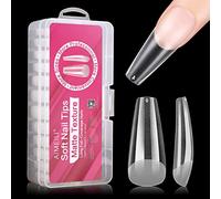 AIMEILI False Nail Tips, 432PCS Clear Matte Coffin Full Cover Nail Tips for Soak Off Nail Extension, Acrylic False Press on Nails with Box for Nail Art Salon and Home DIY, 10 Sizes