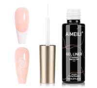 AIMEILI Gel Liner Nail Polish, 8ml White Nail Liner Painted Polish Thin Brush For French Tip Manicure Art Soak Off UV/LED for Painting Drawing Swirl Nails Home DIY Nail Salon