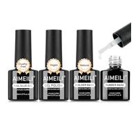 AIMEILI Gel Nail Polish 4pcs, Soak Off U V LED Nail Art Kit for Women Girl - Nail Glue, Nail Blooming, Builder Nail Gel, Rubber Base