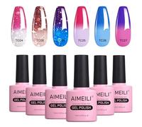 AIMEILI Gel Nail Polish Set Soak Off UV LED Temperature Colour Changing Chameleon Gel Polish Multicolour/Mix Colour/Combo Colour of 6pcs X 10ml - Gift Kit 14