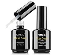 AIMEILI Gel Polish Gel Top and Base Coat Set, 2×15ml Soak Off UV LED Nail Lamp Base Top Coat Manicure Set, Shine Finish Long Lasting
