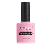 AIMEILI Glossy Gel No Wipe Top Coat, Clear Gel Polish UV LED Soak Off Nail Art Top Gel - Shine Finish and Long Lasting Easy to Apply for DIY Nail Art at Home 10ml
