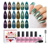 AIMEILI Magnetic Gel Nail Polish Set with Magnetic Stick, 6pcs Cat Eye Gel Nail Varnish UV LED Nail Art Manicure Pedicure, Easy to Apply 10ml - Gift Kit 72