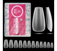 AIMEILI Medium Coffin Nail Tips, 504Pcs Pre-Shape Full Matte Press On Nail Fake Nails Nail Art Manicure 12 Sizes