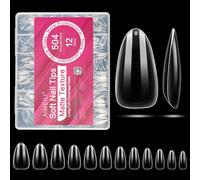 AIMEILI Medium Stiletto Nail Tips, 504pcs Half Cover Acrylic Press on Nails Fake Nails for Nail Art Manicure 12 Sizes