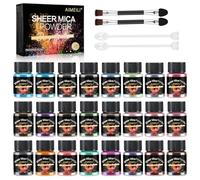 AIMEILI Mica Powder for Epoxy Resin, 24 Colors Pigment Powder for Dye, Gel Nail Polish, Soap Making, Candle Making