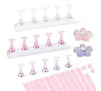 AIMEILI Nail Stand for Press On Nails, Fake Nail Holder for Painting Nails, Solid Acrylic Nail Display Stand for Nail Practice with Reusable Putty for DIY Nail Art