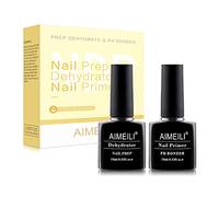 AIMEILI Natural Nail Prep Dehydrator & Bond Primer, Acid Free Primer & Dehydrate Protein Bonding Fast Air Dry Superior Bonding Primer For Gel Polish and Acrylic Powder, 2 x 10ml