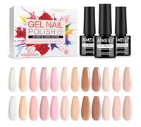 AIMEILI Nude Gel Nail Polish Set - 12 Colors Jelly Neutral Nude Pink Milky White Sheer Effect Soak Off UV LED Gel Polish Manicure Nail Art for Women - Kit 29