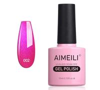 AIMEILI Red Gel Nail Polish Shimmer Soak Off UV LED Gel Varnish - Tutti Fruiti (002) 10ml