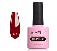 AIMEILI Red Nail Polish Soak Off UV LED Gel Varnish 10 ml - Dark Red Vixen (010)