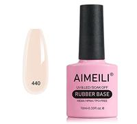 AIMEILI Rubber Base Gel For Nails, Sheer Color Gel Nail Polish, UV LED Soak Off, Elastic Rubber Base Coat Nail Strengthener, Long Lasting - 10ml, 41g, Pack of 1
