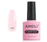 AIMEILI Rubber Base Gel Nail Polish, Shine Finish and Long Lasting Builder Nail Gel Base Coat Soak Off Nail Art Design - RB1021 8ml