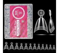 AIMEILI Short Almond Nail Tips, 504pcs Half Cover Acrylic Press on Nails for Nail Art Extension DIY Nail Salon, 12 Sizes