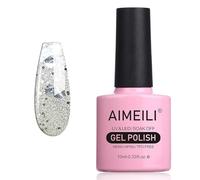 AIMEILI Soak Off UV LED Clear Glitter Gel Nail Polish - Marbled (034) 10ml