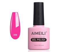 AIMEILI Soak Off UV LED Gel Nail Polish - Neon Peachy Pink (056) 10ml