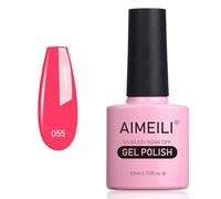 AIMEILI Soak Off UV LED Gel Nail Polish - Neon Shocking Pink (055) 10ml