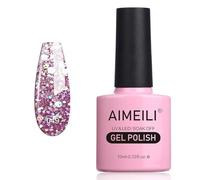 AIMEILI Soak Off UV LED Glitter Gel Nail Polish - Princess Purple (049) 10ml