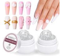 AIMEILI Solid Sculpture Builder Gel for Nails, Clear Extension UV LED Hard Gel, Carving Gel, Rhinestones Glue for Nail Art Salon Home Use (2 Colors, 15g)