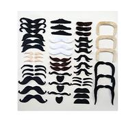 AIMEJZM 48 Pcs Fake Mustache,16, Fake Beard Face Mustaches Novelty Self Adhesive Mustaches Hairy Black Mustaches Facial Hair For Adult and Children