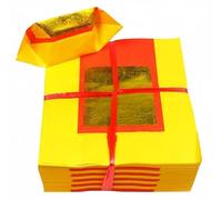 Aimela Ancestbless Yellow Paper 400 Pcs Gold Foil Ancestor Money Chinese Joss Paper Ancestor Money Hell Bank Notes for Funeral Qingming Festival Hungry Ghost Festival (6.3"*7.1" Pack of 400)