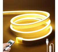 AIMENGTE LED Strip 2 m, 5 V Dimmable Neon Warm White LED Strip, CRI 90+ Waterproof 3000 K 240 LED Light Strip, Silicone DIY Flexible Light Strip for Kitchen, Living Room, Indoor, Outdoor Decoration