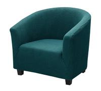 AIMENJOY Jacquard Tub Chair Slipcover, High Stretch Club Chair Covers Washable Armchair Sofa Couch Covers Slipcovers Furniture Protectors for Dining Living Room Office (Deep Teal)
