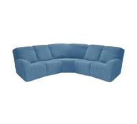 AIMENJOY Recliner Slipcover, L Shape Sectional Recliner Sofa Covers, 5 Seater Jacquard Stretch Reclining Couch Covers for Reclining L Shape Sofa, Thick, Soft, Washable (Light Blue)