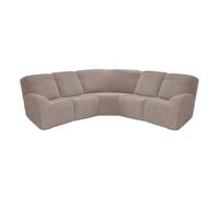 AIMENJOY Recliner Slipcover, L Shape Sectional Recliner Sofa Covers, 5 Seater Jacquard Stretch Reclining Couch Covers for Reclining L Shape Sofa, Thick, Soft, Washable (Taupe)
