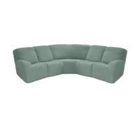 AIMENJOY Recliner Slipcover, L Shape Sectional Recliner Sofa Covers, 5 Seater Jacquard Stretch Reclining Couch Covers for Reclining L Shape Sofa, Thick, Soft, Washable (Green)