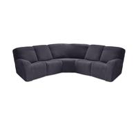 AIMENJOY Recliner Slipcover, L Shape Sectional Recliner Sofa Covers, 5 Seater Jacquard Stretch Reclining Couch Covers for Reclining L Shape Sofa, Thick, Soft, Washable (Dark Grey)