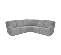 AIMENJOY Recliner Slipcover, L Shape Sectional Recliner Sofa Covers, 5 Seater Jacquard Stretch Reclining Couch Covers for Reclining L Shape Sofa, Thick, Soft, Washable (Light Grey)