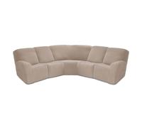 AIMENJOY Recliner Slipcover, L Shape Sectional Recliner Sofa Covers, 5 Seater Jacquard Stretch Reclining Couch Covers for Reclining L Shape Sofa, Thick, Soft, Washable (Khaki)