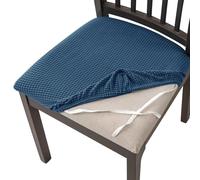 AIMENJOY Stretch Chair Seat Covers for Dining Room, Jacquard Dining Chair Seat Protectors Chair Slipcovers for Kitchen, Office, Bar Wedding Party Decor (Sapphire,4)