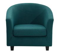 AIMENJOY Tub Chair Covers 2 Piece Set - High Stretch Bucket Chair Covers Soft Club Chair Covers Armchair Slipcovers for Dining Living Room Internet Cafe Bar Office Reception (Deep Teal)