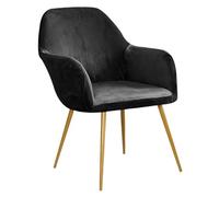 AIMENJOY Velvet Chair Covers High Stretch Chair Covers Dining Chair Covers with Armrest Office Chair Cover Removable Chair Seat Covers for Dining Room Living Room Kitchen Hotel (Black,2)
