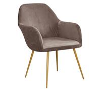 AIMENJOY Velvet Dining Chair Covers High Stretch with Armrest Office Chair Cover Removable, Taupe, 2 Pack