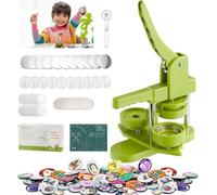 Aiment 58mm 2.25 inch Button Maker 100Pcs - Button Maker Pin Badge Press Machine with Free Button Parts & Pictures & Circle Cutter & Cutting Mat, Ideal Christmas DIY Gift for Kids