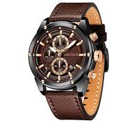 AIMES Men Watch Chronograph Waterproof Analog Quartz Movement Business Watches Stylish Sports Wrist Watch for Men Gift Watch for Men, D-Brown