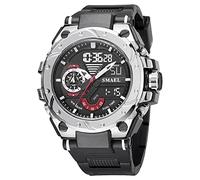 AIMES Men Watches Sports Outdoor Military Watch for Men Waterproof Tactical Watch Analog Digital Date Alarm Stopwatch Multi-Function Tactics Big Face Wristwatch for Men, A-Silver, sport fashion casual