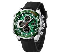 AIMES Men's Military Digital Watches Analog Quartz Waterproof Watch Sport Multifunctional Leather Wristwatch